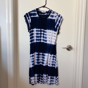 Blue and white T-shirt dress